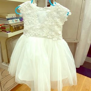 Adorable white embroidered and toole dress